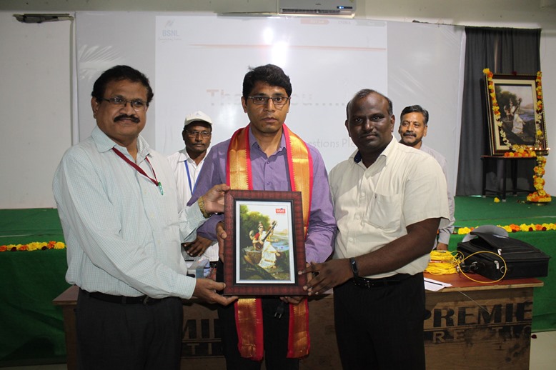 Principal and ECE HOD felicitating B.Bhaskar Rao